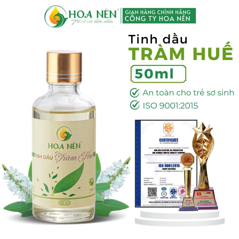 Tinh Dầu Tràm Huế Nguyên Chất 50ml - Hoa Nén - Chuẩn VietGAP - Chăm sóc sức khỏe mẹ và bé. giữ ấm,phòng cảm, giảm ho