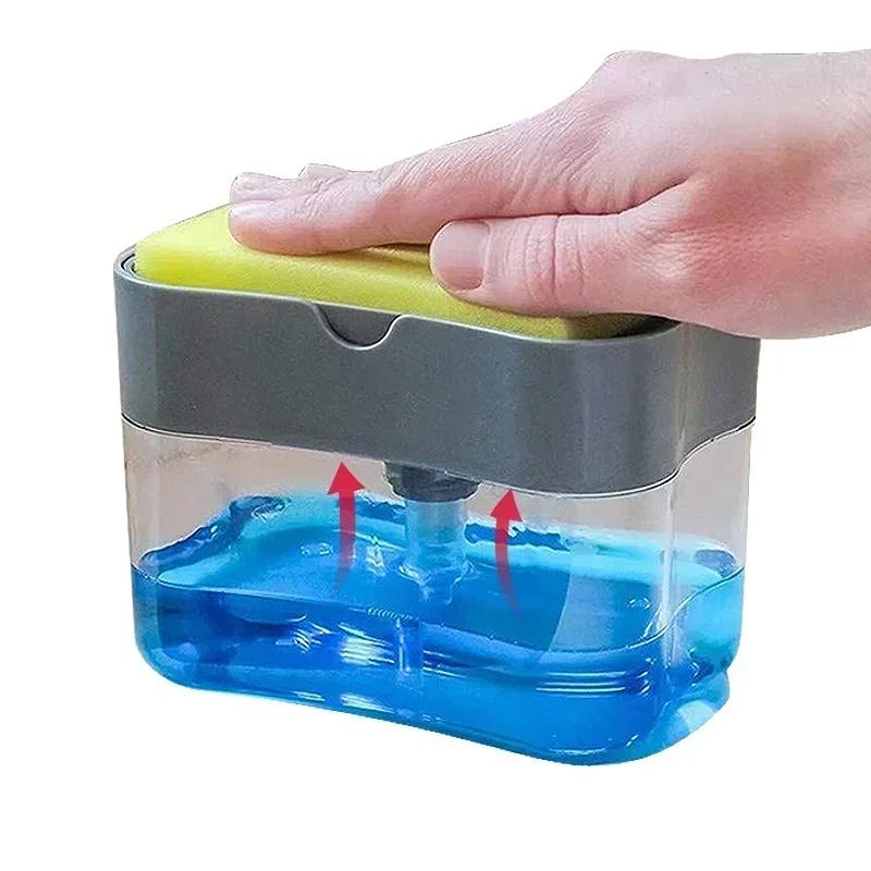Product Introduction of 380ml Kitchen Sponge Dispenser Automatic Soap Dispenser Bottle for Detergent Liquid Dish Soap Dispenser Manual Soap Pump 17