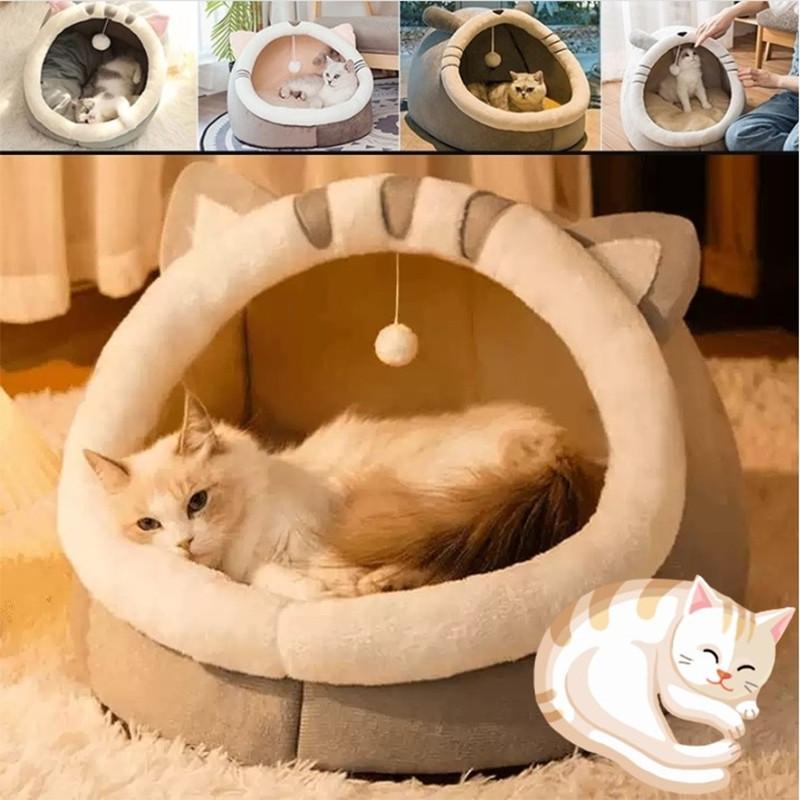 Giường Cho Mèo, Có Thể Tháo Rời Và Giặt Được, Nhà Cho Mèo, Giường Ngủ Cho Thú Cưng Và Chó, Thoải Mái, Sử Dụng Trong Nhà, Tổ Cho Thú Cưng, Đồ Dùng Cho Thú Cưng