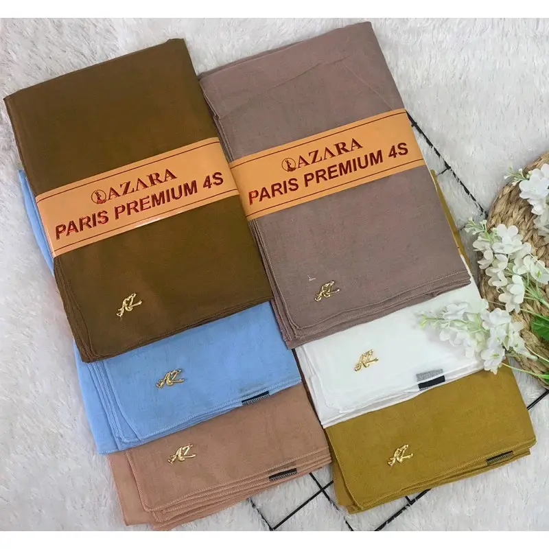 AZARA PARIS PREMIUM •4 SISI - POLOS SEGIEMPAT - ORIGINAL AZARA Cantik Nyaman Square Jilbab Voal Muslim  Casual Kerudung 3