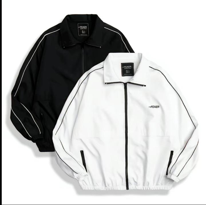  Áo khoác dù nam nữ phối viền FEAER 2 lớp cổ trụ có size Jacket Menswear 