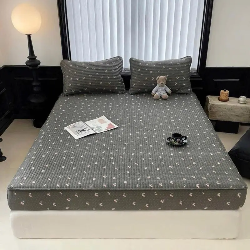 (Miễn Ship)sét ga gối cotton thun sợi tre 3 món 1 ga chun  và 2 vot gối đầu sét trần bông siêu đẹp