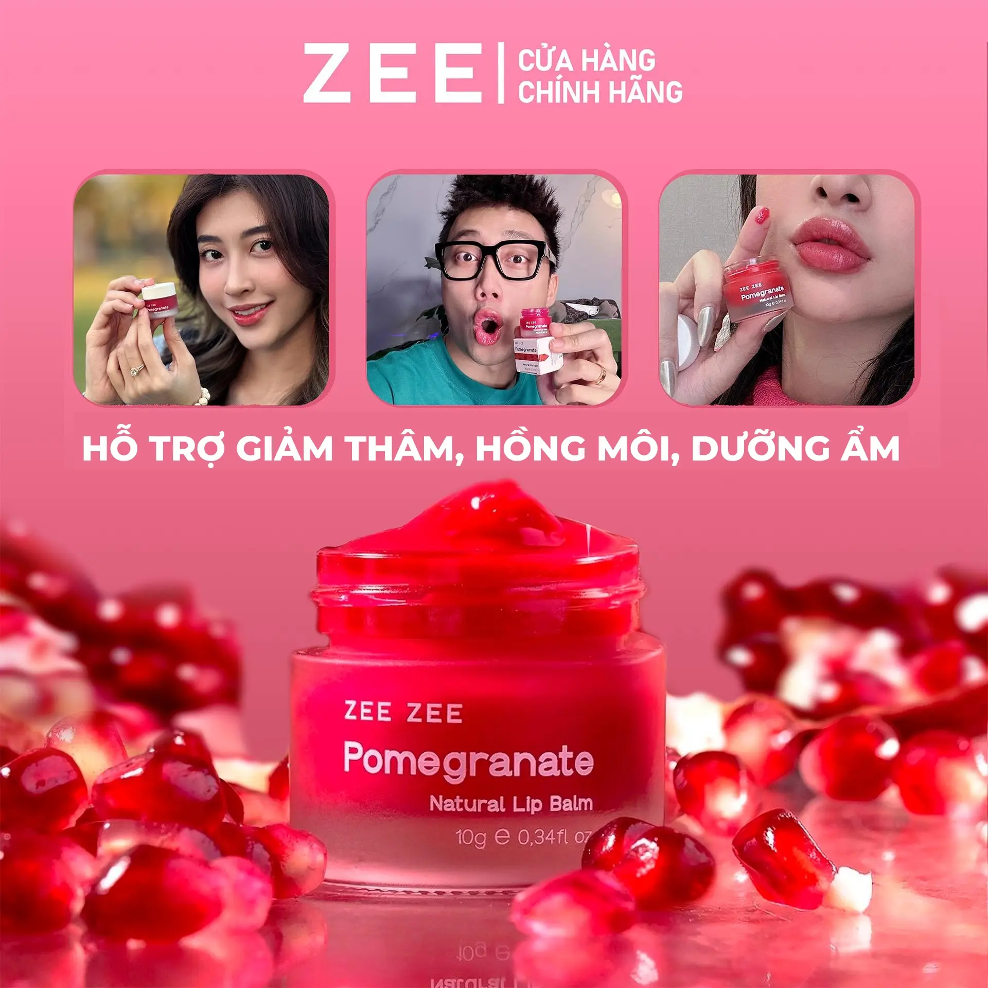 Son Dưỡng Hồng Môi Lựu Đỏ Zee Zee Skincare 10G