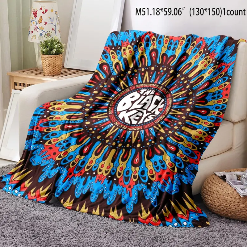 Colorful Printed Soft Blanket, 1 Count Casual Soft Throw Blanket, Air-conditioned Room  Warm Nap Blanket for Home Office Travel 4