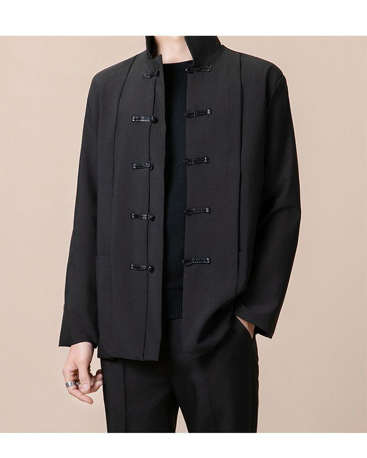 Product Introduction of New Chinese Style Men's Stand Collar Zhongshan Suit Retro Niche Button Wedding Chinese Style Tang Suit Jacket Set Elegant Trendy Women 24