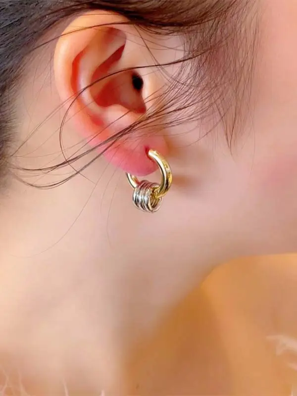 Minimalist Temperament Layers Hoop Earrings, Fashionable Earrings for Women & Girls, Trendy All-match & Exquisite Jewelry for Birthday Gift 4