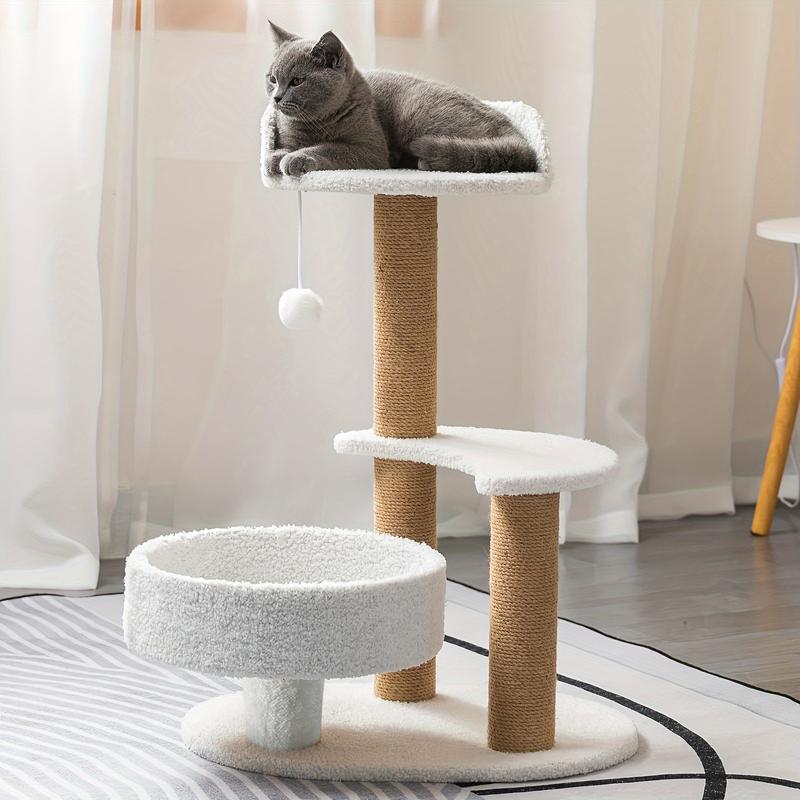 2024 Deluxe Cat Tree Tower Plush Perches Scratching Post Interactive Ball Cozy Nest Id