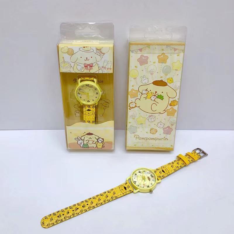 Product Introduction of Anime  PU Leather Electronic Watch Kulomi Big-eared Dog Melody Children's Watch Gift with Gift Box 10