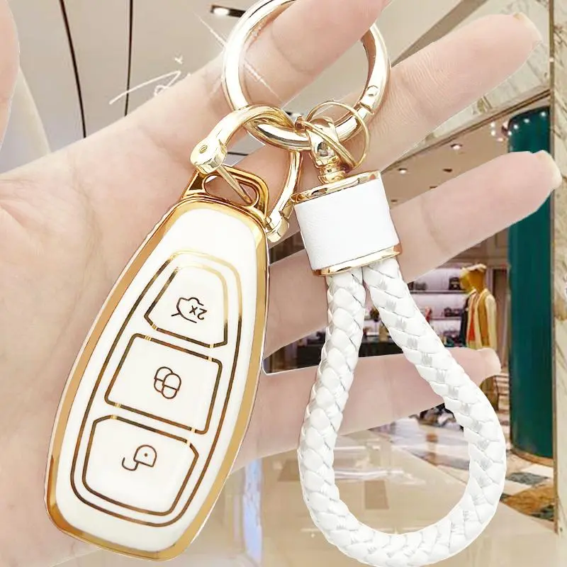Fashion TPU Car Key Case With Keychain, Car Key Cover For Ford, Car Key Cover with Key Chain 1