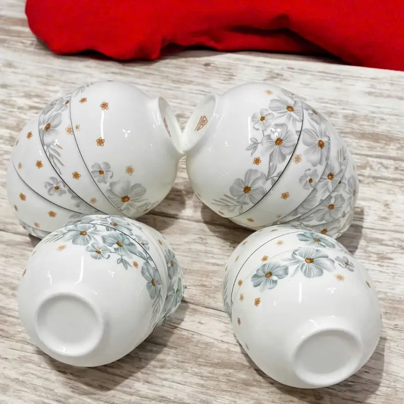 Bộ 10 Chén Sứ Ăn Cơm Họa Tiết Bông Hoa Dừa Trắng Đường Kính 11.5Cm, Bát Sứ Chén Sứ - Phương Trang 0