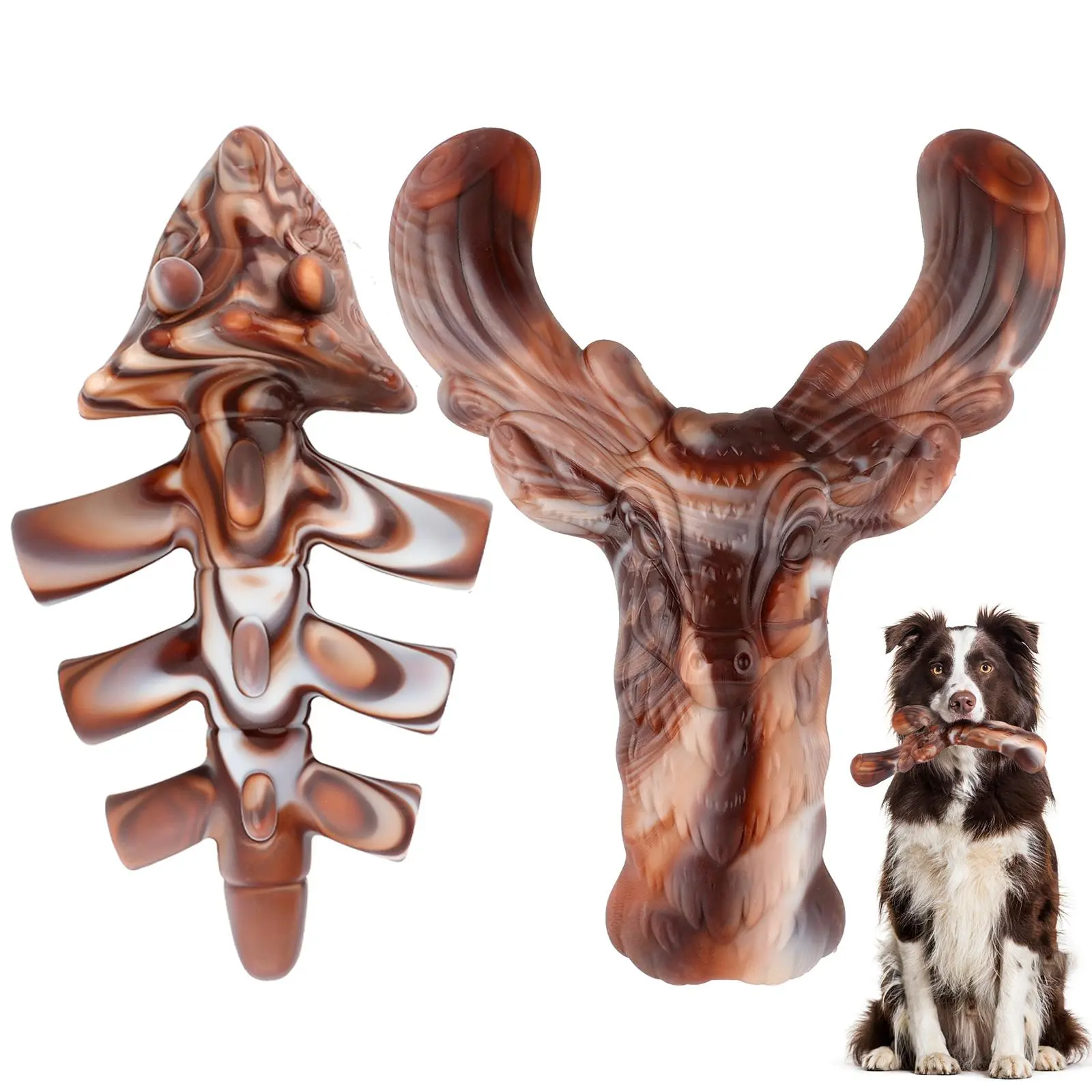 Durable Dog Chew Toy, 1 Count Nylon Bone Shaped Dog Teething Toy, Beef Flavored Pet Chew Toy, Dog Teeth Cleaning Toy, Pet Supplies