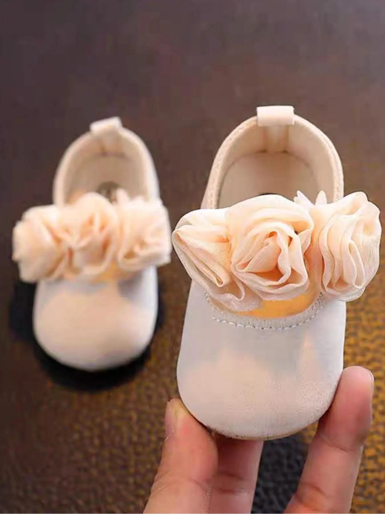 Baby's Flower Decorated Flats, Cute Soft Sole Non-slip Princess Shoes for Infant Toddler, Newborn Baby Girls Walking Shoes