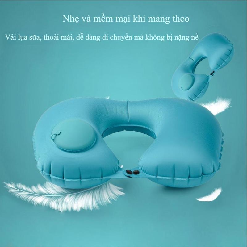 Gối cổ bơm hơi có thể gấp gọn dễ dàng mang theo thoải mái và mềm mại thích hợp cho du lịch văn phòng và gia đình