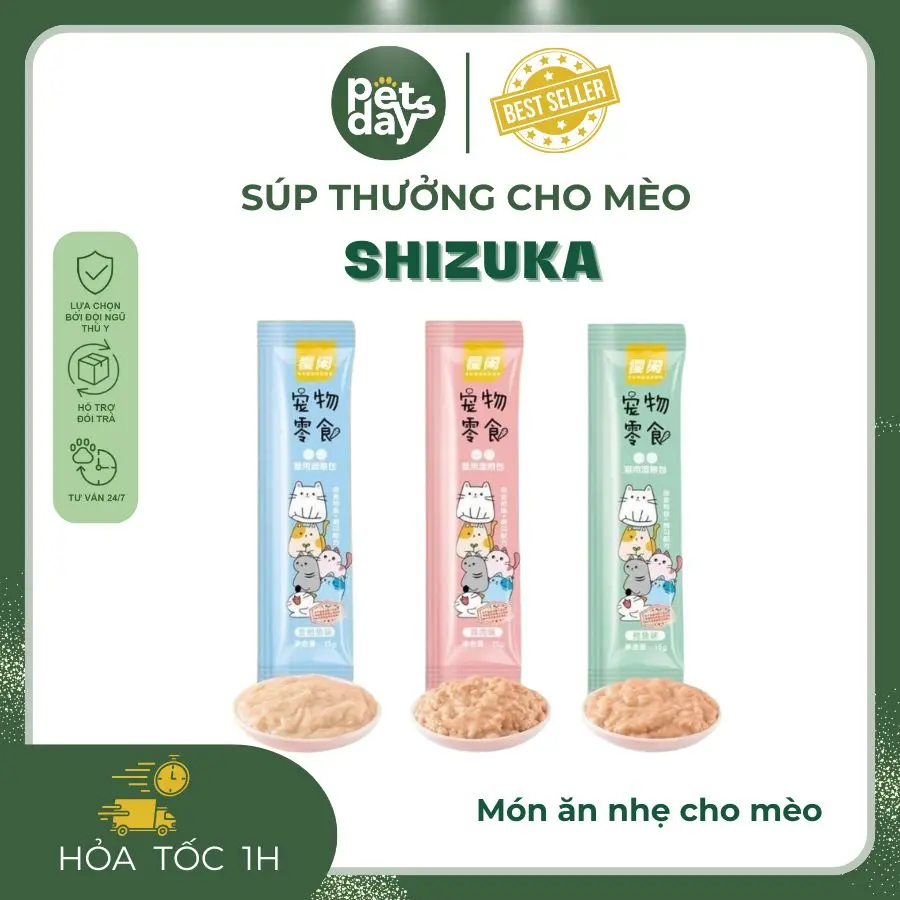 Súp thưởng Shizuka dành cho mèo - Súp thưởng dinh dưỡng giàu vitamin