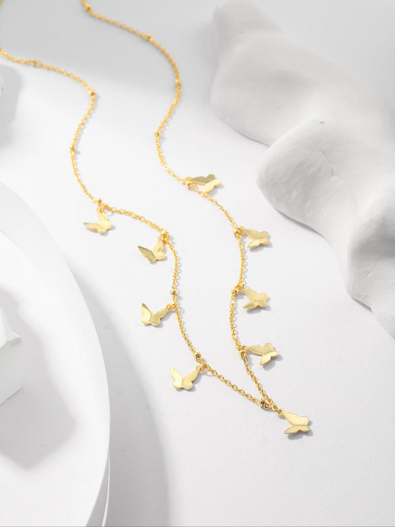 Product Introduction of S925 Sterling Silver Butterfly Detail Necklace for Women, Fashion Jewelry for Party, Daily Clothing Decor, Trendy All-match & Exquisite Jewelry for Birthday Gift 5