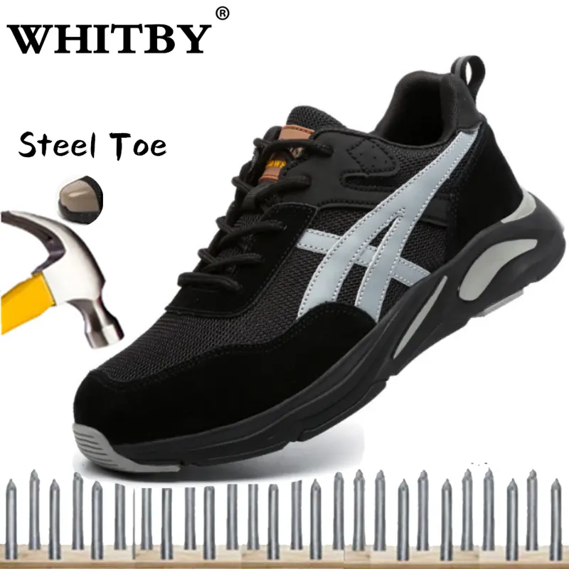 WHITBY(COD 3 Days Delivery)Men Safety Shoes Steel Toe Cap Anti-smashing ...