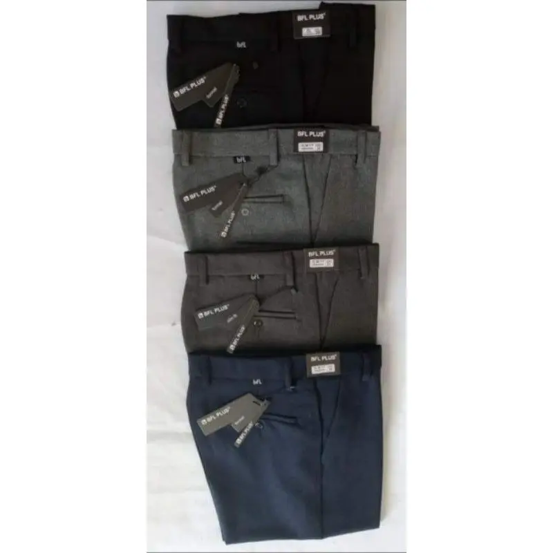 Celana Kantor Pria Slim Fit 27-32 Formal Bahan woll Nyaman Di Pakai abu Muda Navy Panjang Kerja Hitam Abu Santai Low Waist Semi Kain Dewasa 2