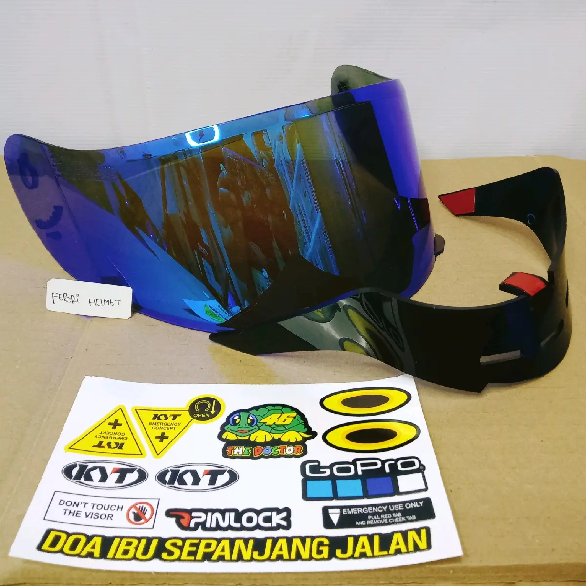 Kaca Visor KYT RC7+Spoiler free stiker