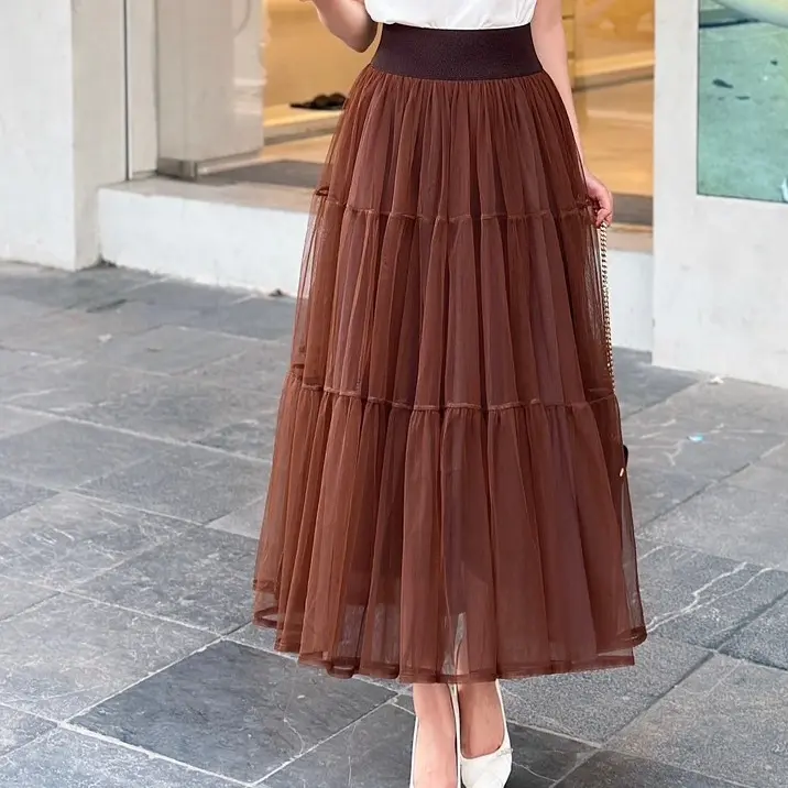 Chân váy ren cạp cao free size bồng bềnh 2