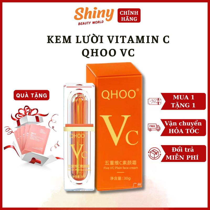 Kem lười Vitamin C QHOO VC - Kem lười nâng tông che khuyết điểm QHOO VC làm sáng và đều màu da, cấp ẩm cho da