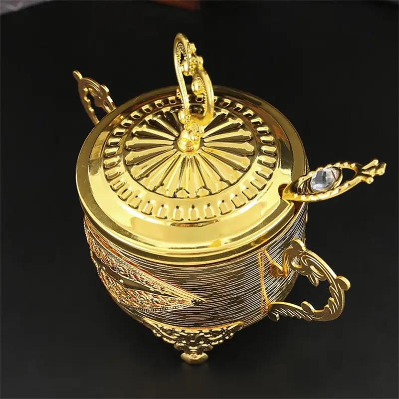 European Style Storage Jar with Lid & Spoon, 1 Count Exquisite Vintage Spice Tea Coffee Sugar Storage Box, Desktop Decoration for Home Kitchen Dining Room, Bottles 3