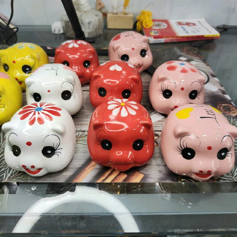 Heo Đất Gốm Sứ Mini Tiết Kiệm Lỗ Tròn Ống Tiết Kiệm Đựng Tiền