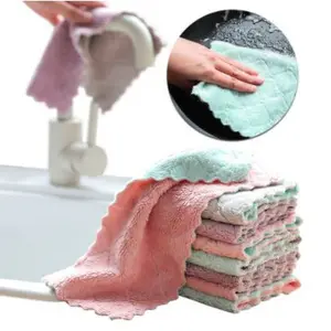 Kain Lap Piring Anti Minyak Microfiber Dapur Cuci Hand Towel Serbaguna Cleaning