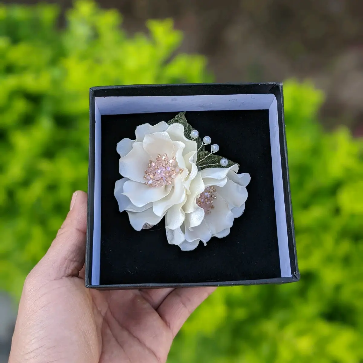 [ Hàng Thiết Kế ] Hoa cài áo váy handmade hoa đôi cho nàng