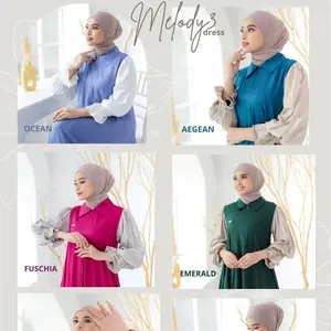 READY STOCK Melody Dress Halwa Apparel by Elva Faela Polos gamis kasual