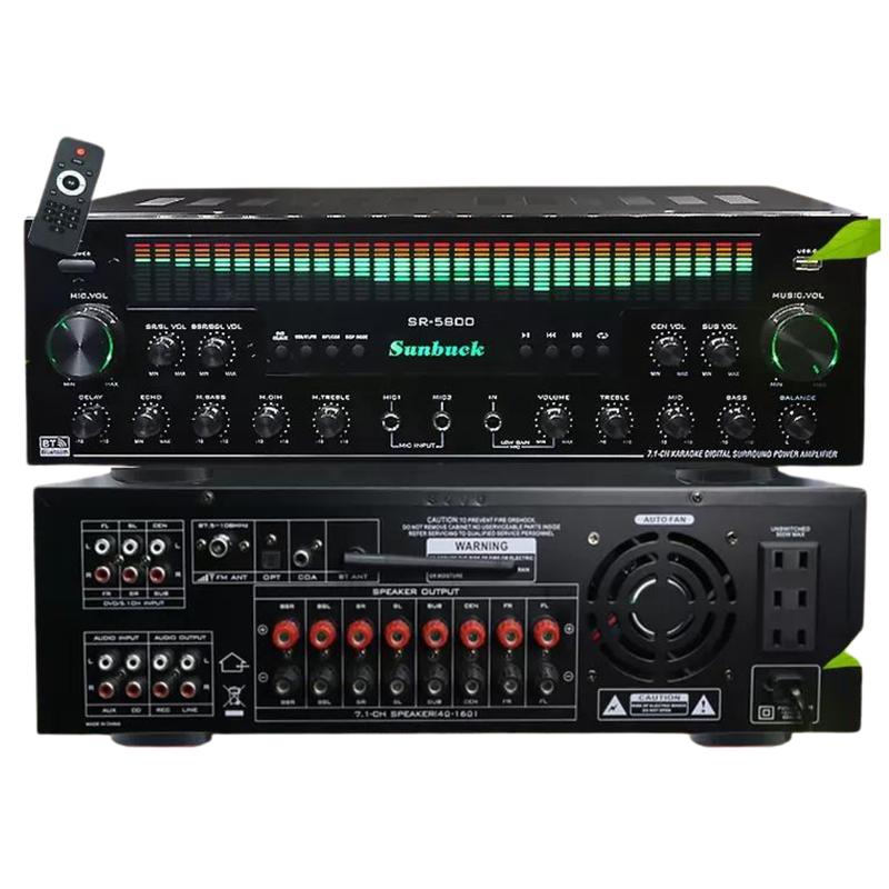 Amply Bluetooth Sunbuck SR- 5800 công suất cực đại dải đèn có thể điều chỉnh cực chất có điều khiển từ xa. Nghe Nhạc