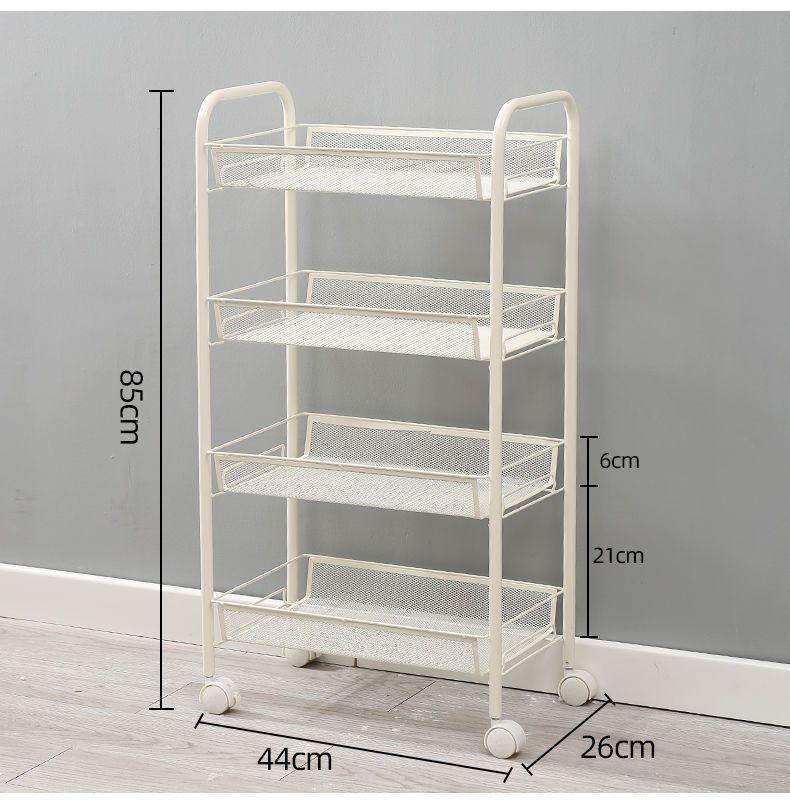 Product Introduction of Trolley Multi-Layer Storage Rack Floor Storage Rack Bathroom with Wheels Trolley Multi-Functional Toy Snack Storage Rack 13