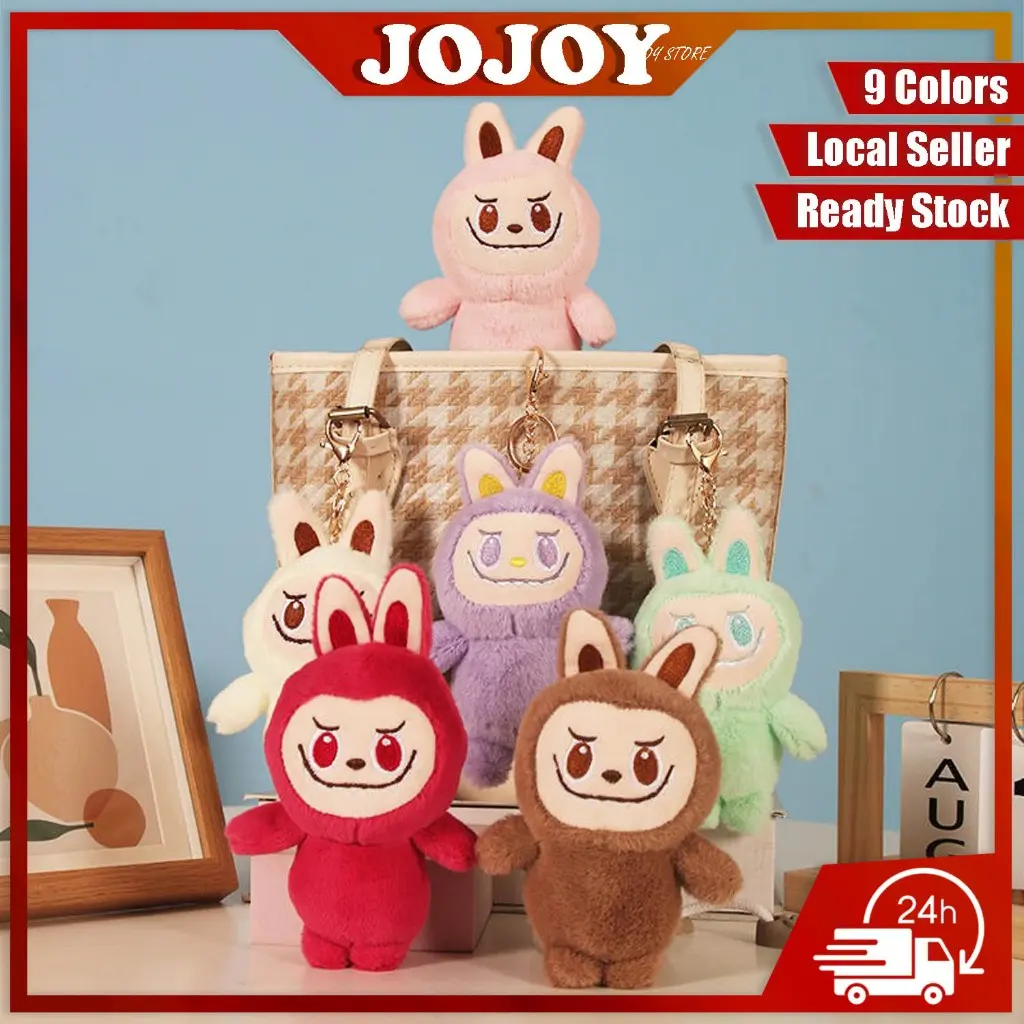 JOJOY Ready Stock Cute New Labubu Doll Plush Pendant Keychain Hobbies & Collections Souvenir Holiday Gift Wholesale