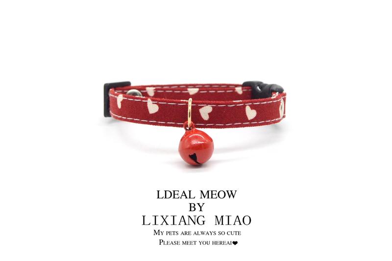 Product Introduction of Pet Neckband Necklace Lightweight Cute Bell Red Festive Decorative Cloth Material Cat Small Dog 5
