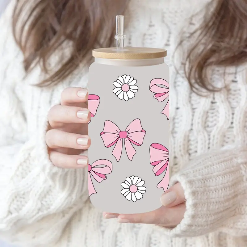 UV Crystal Sticker for Glass Cups – Bow Sticker for Multi-Scenario Use on Glassware stiker