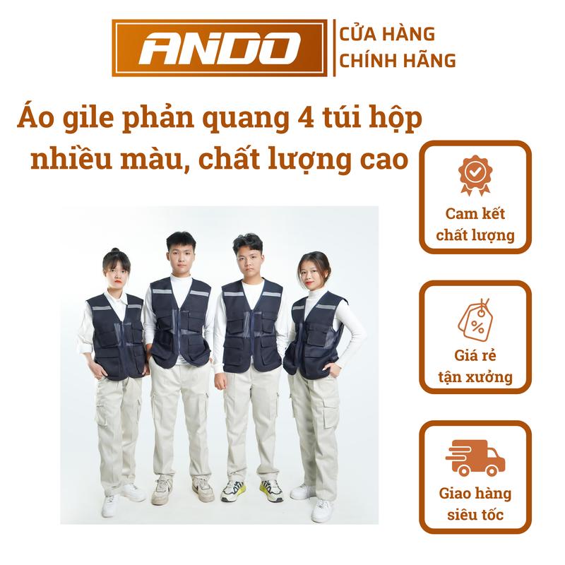 [IN LOGO ĐỒNG PHỤC] Áo gile phản quang 4 túi hộp, chất lượng cao, nhiều màu sắc tùy chọn, in đồng phục kỹ sư, công nhân, công trình Nam Menwear Workwear