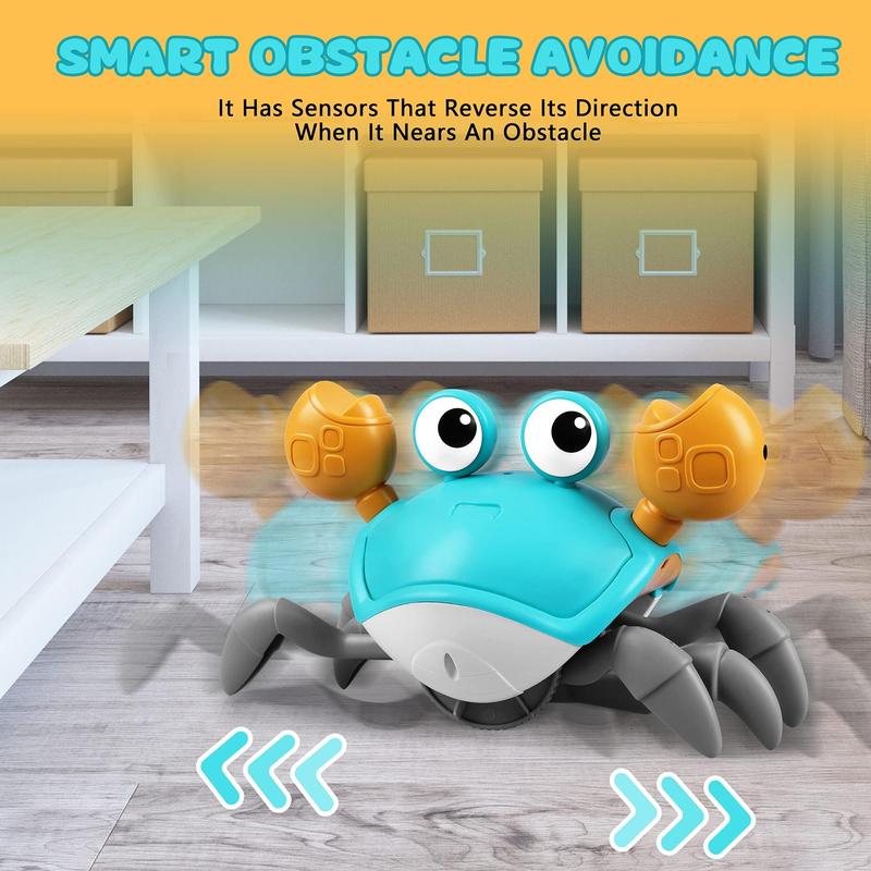 Electric Crawling Crab Design Toy, Automatic Avoidance Walking Sensory Toy with Music, Cute Interactive Musical Play Toy, Summer Gift, Fidget Toys, Birthday Gifts, Gift, Gifts for Best Friend, Gift for Her, Girl's Gift, Family Fun Toy, Play, Animals Toys 5