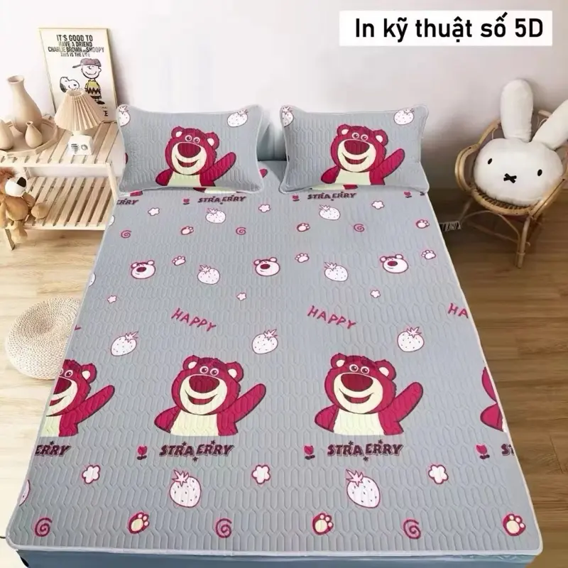 ￼Bộ ga gối đũi chiếu điều hòa chiếu trải giường có chun cài góc kèm 2 vỏ gối đầu nhiều kích thước m6 m8 và 2m