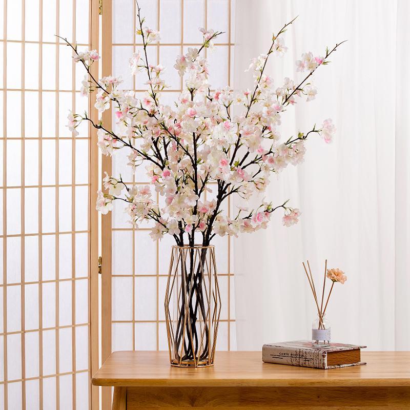Spring Home Decor Artificial Cherry Blossom, 1 Count Fake Flower For Home Living Room Party Decor 7