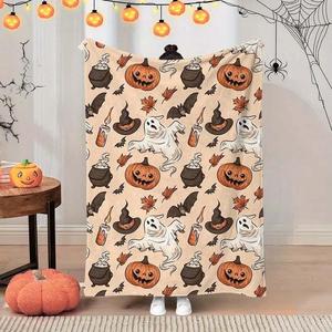 Cartoon Themed Blanket, Pumpkin Ghost Bat Soft Comfortable Throw Blanket, Cool Bedroom Bedding Blankets, Autumn Home Decoration, Birthday Gift for Friend, Girls Birthday Gift, Christmas Gifts, Christmas Decorations
