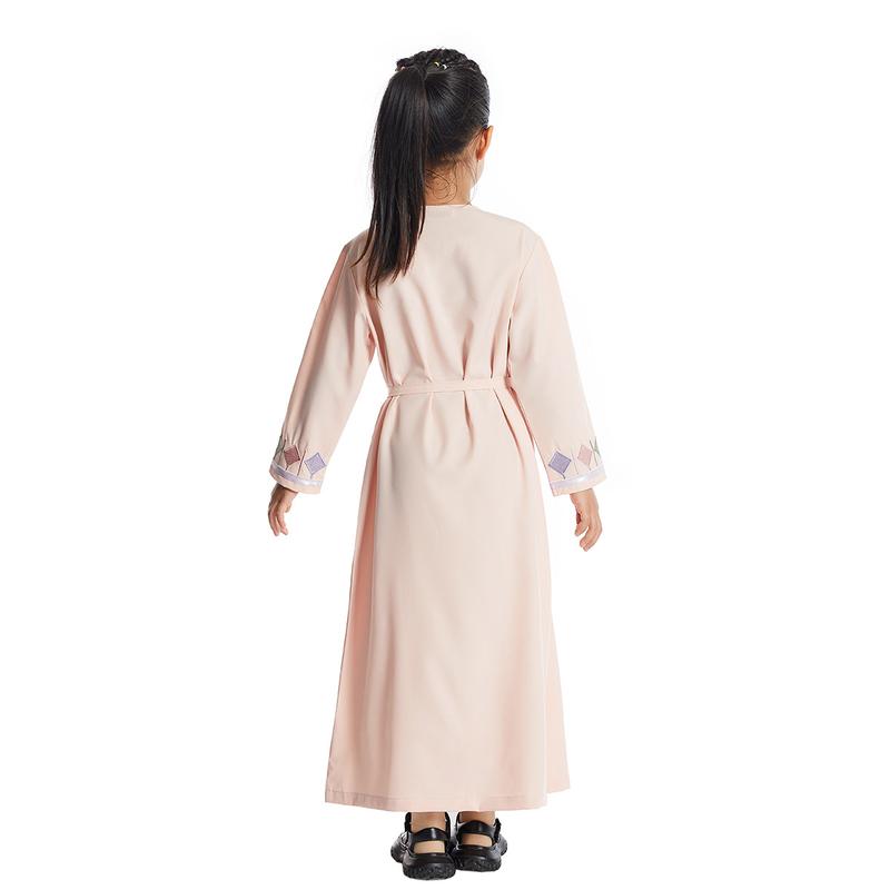 Product Introduction of Girls Kids Abaya Dress Clothing,Floral Printed Gown Children Robe 17