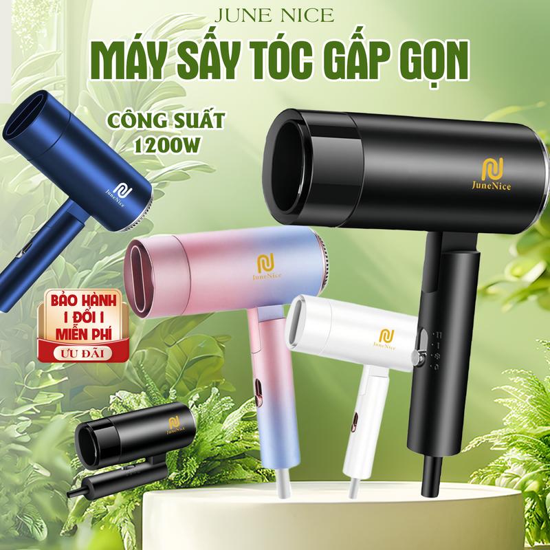 Máy sấy tóc gấp gọn June Nice 1200W 2 chiều mát ấm dễ sử dụng, tiện lợi hơn khi mang đi du lịch