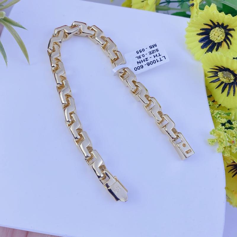 Lắc tay nam chữ công hàn quốc 1 lượng khoá hộp có ký hiệu bền đẹp - Trang sức bảo long