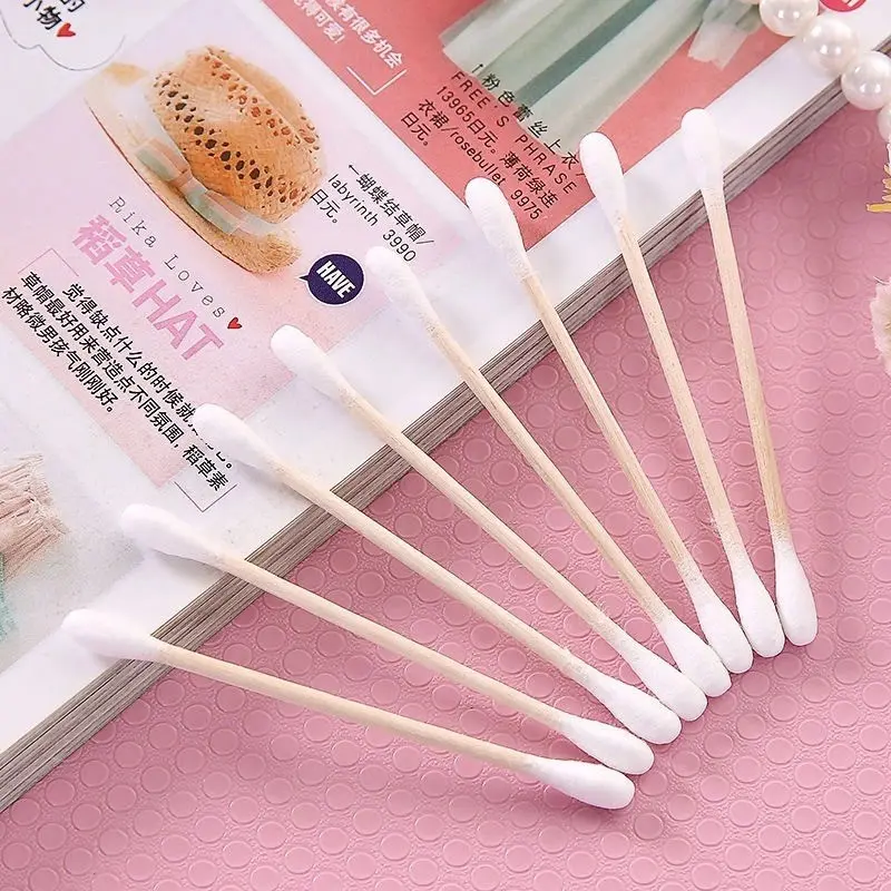 Gói 100 TăBông  Ngoáy Tai Hai Đầu Cán Gỗ Tự Nhiên,  An Toàn Sức Khỏe, Thân Thiệnôi Trường. 2