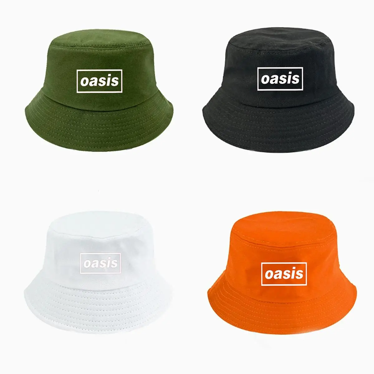 Oasis Classic Logo Bucket Hat, Breathable Washable Polyester Bucket Hat, Lightweight Collapsible Beach Hat for Summer Adventures