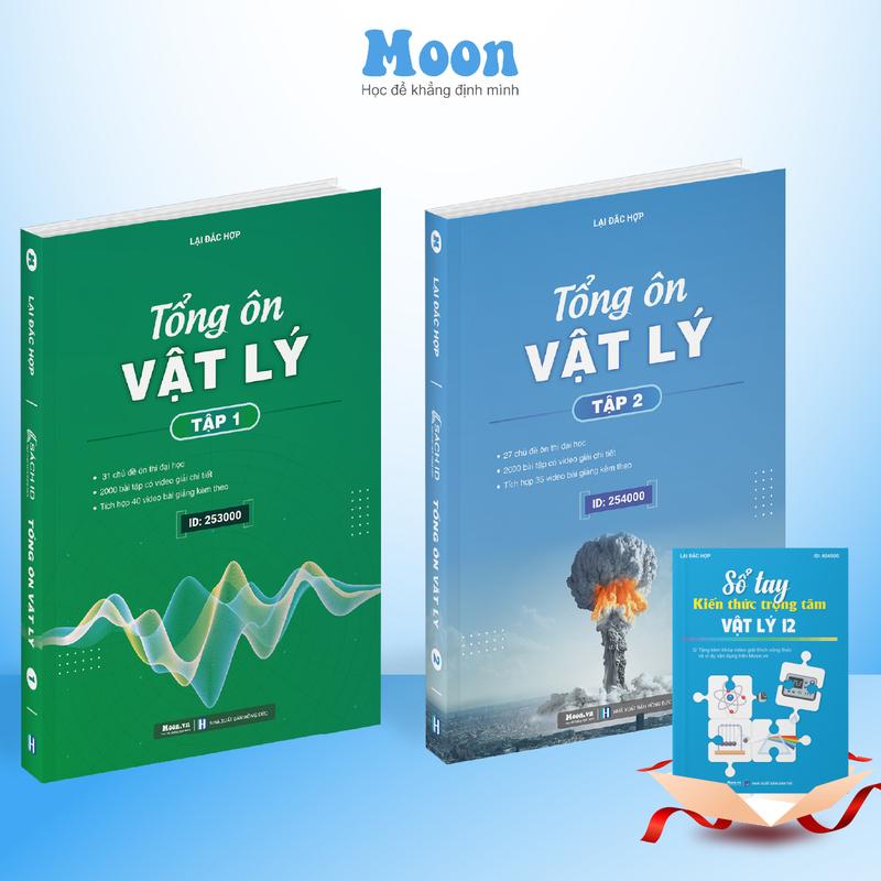 Sách tổng ôn vật lý 12 tặng sổ tay công thức lý - MoonBook