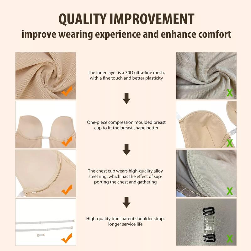 Product Introduction of One-piece bra bodyshaper invisible shoulder halter dress seamless deep V Shapewear Lingerie Lady Compression Women Womenswear Comfort Innerwear 4