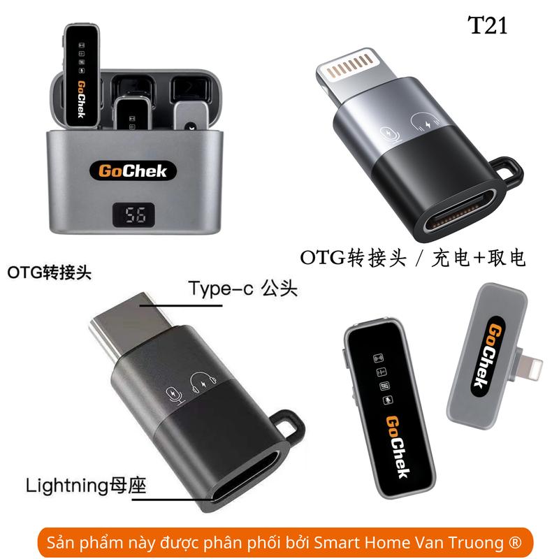  Phụ kiện mic không dây thu âm GOCHEK BOYA DJI cho điện thoại TYPE-C sang lightning 