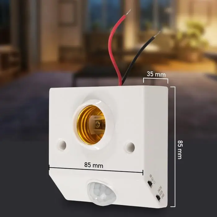 Fitting sensor lampu kamar mandi penghemat daya listrik fiting pengganti - Model kotak 7