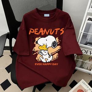 Bagong Uso 2025 Snoopy Print Oversize Tops for Women Sweet and Cute Anime Blouse 100% Cotton Comfy Loungewear Rich Girl Tops Casual OOTD Pang Lakad