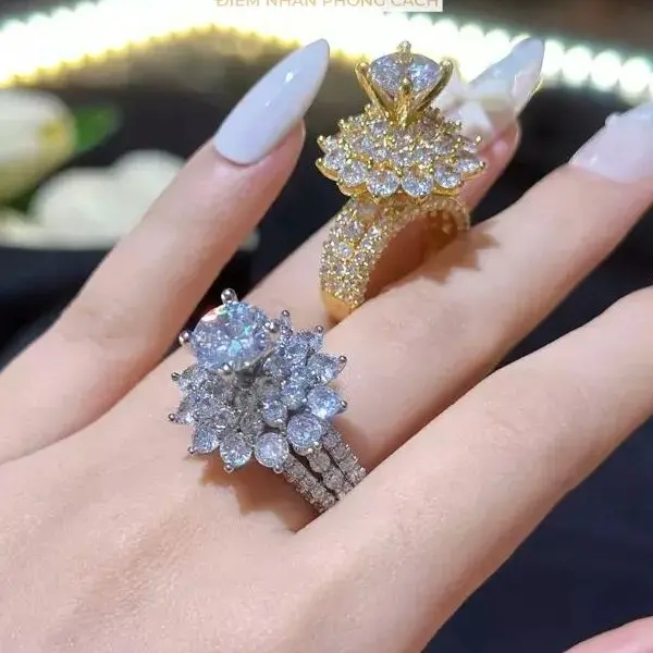 Nhẫn đá trùm đính đá nhân tạo siêu sáng sang chảnh đi chơi đi tiệc N256